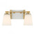 Savoy House Darby 8-6901-2-322 15 Inch 2 Light Warm Brass Bathroom Vanity Light Damp Rated