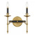 Savoy House Consulate 9-9510-2-143 13 Inch 2 Light Matte Black and Warm Brass Sconce Damp Rated