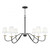 Meridian 6-Light Chandelier M100106BNB 60 Inch 6 Light Black with Natural Brass Accents Chandelier Dry Rated