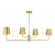 Meridian 4-Light Linear Chandelier M100127NB 17 Inch 4 Light Natural Brass Linear Chandelier Dry Rated