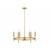 Meridian 6-Light Chandelier M100140NB 25 Inch 6 Light Natural Brass Chandelier Dry Rated