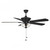 Meridian 52" M2026MBKRV 52 Inch 2 Light Matte Black Outdoor  Ceiling Fan Damp Rated