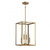 Meridian 4-Light Pendant M30008NB 12 Inch 4 Light Natural Brass Pendant Dry Rated