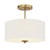 Meridian 2-Light Ceiling Light M60008NB 13 Inch 2 Light Natural Brass Semi-Flush Dry Rated