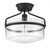Meridian 1-Light Ceiling Light M60011MBK 13 Inch 1 Light Matte Black Semi-Flush Dry Rated
