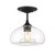 Meridian 1-Light Ceiling Light M60017MBK 10 Inch 1 Light Matte Black Semi-Flush Dry Rated