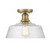 Meridian 1-Light Ceiling Light M60070NB 13 Inch 1 Light Natural Brass Semi-Flush Dry Rated
