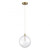 Meridian 1-Light Pendant M70114NB 12 Inch 1 Light Natural Brass Pendant Dry Rated