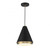 Meridian 1-Light Pendant M70122MBKNB 10 Inch 1 Light Matte Black with Natural Brass Pendant Dry Rated