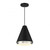 Meridian 1-Light Pendant M70122MBKPN 10 Inch 1 Light Matte Black with Polished Nickel Pendant Dry Rated