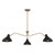 Meridian 3-Light Pendant M7019MBKNB 55 Inch 3 Light Matte Black with Natural Brass Pendant Dry Rated