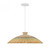 Meridian 1-Light Pendant M7032NRC 22 Inch 1 Light Matte White and Natural Rattan Color Pendant Dry Rated