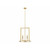 Meridian 4-Light Pendant M7044NB 19 Inch 4 Light Natural Brass Pendant Dry Rated