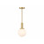 Meridian 1-Light Pendant M7050NB 8 Inch 1 Light Natural Brass Pendant Dry Rated