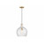 Meridian 1-Light Pendant M7053NB 12 Inch 1 Light Natural Brass Pendant Dry Rated