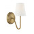 Meridian 1-Light Wall Sconce M90054NB 4 Inch 1 Light Natural Brass Sconce Damp Rated