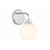 Meridian 1-Light Wall Sconce M90112CH 6 Inch 1 Light Chrome Sconce Damp Rated