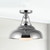 Palmetto 12-in Polished Nickel/Glossy Opal 1 Light Semi Flush Mount