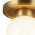 Fiore 6-in Brushed Gold/Glossy Opal Glass 1 Light Semi-Flush