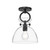 Waldo 9-in Matte Black/Clear Glass 1 Light Semi Flush Mount
