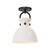 Waldo 9-in Matte Black/Glossy Opal Glass 1 Light Semi Flush Mount