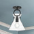 Emerson 9-in Matte Black/Clear Glass 1 Light Semi Flush Mount