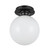 Otis 8-in Matte Black/Glossy Opal Glass Socket Semi-Flush Mount