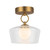 Leota 8-in Brushed Gold/Clear Glass LED Semi-Flush Mount