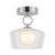 Leota 8-in Chrome/Clear Glass LED Semi-Flush Mount