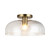 Sylvia 12-in Brushed Gold/Clear Glass 1 Light Semi-Flush