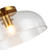 Sylvia 12-in Brushed Gold/Clear Glass 1 Light Semi-Flush