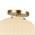 Cherise 12-in Brushed Gold/Glossy Ribbed Opal Glass Socket Semi-Flush Mount