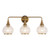 Hazel 26-in Aged Gold/Clear Glass 3 Lights Vanity