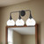 Hazel 26-in Clear Glass/Matte Black 3 Lights Vanity