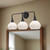 Hazel 26-in Matte Black/Opal Matte Glass 3 Lights Vanity