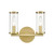 Revolve Clear Glass/Natural Brass 2 Lights Wall/Vanity
