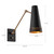 Brickell 5-in Matte Black/Hazelnut Leather 1 Light Wall/Vanity
