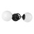 Fiore 18-in Matte Black/Glossy Opal Glass 2 Lights Wall Vanity