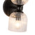 Nelly 12-in Matte Black/Clear Ribbed Glass Socket Wall/Vanity Light