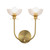 Sylvia 12-in Brushed Gold/Clear Glass 2 Lights Wall Vanity