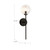 Cassia 1 Head Matte Black/Clear Glass 1 Light Wall Vanity