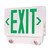 Nora NEX-730-LED/G LED Exit and Emergency Combination with Adjustable Heads, Green Letters / White Housing
