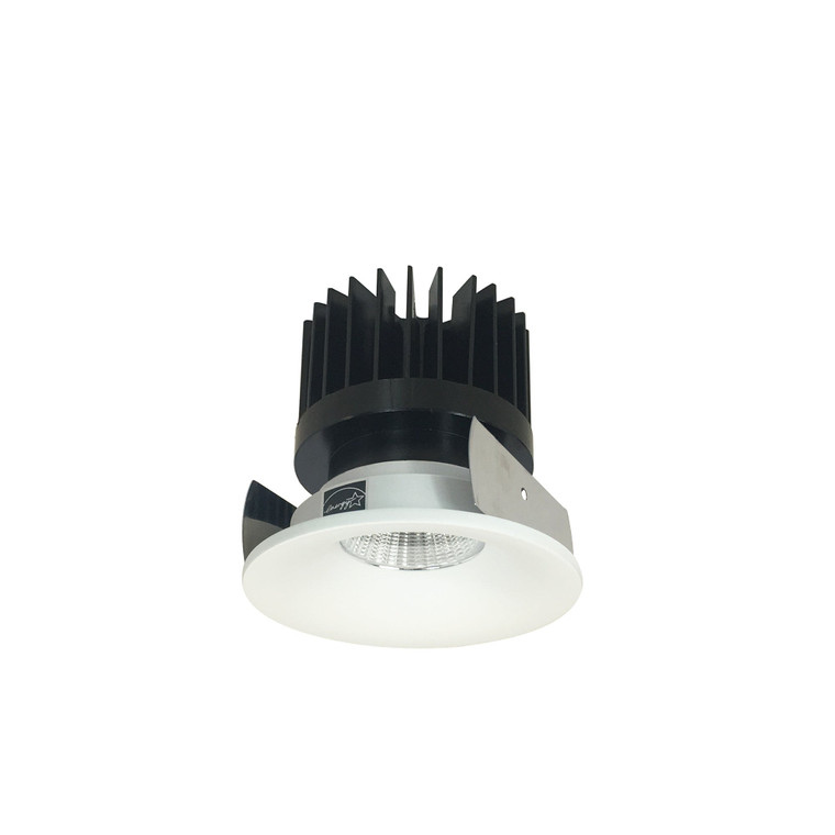 Nora NIOB-2RNBCDXMPW/HL 2 inch Iolite LED Round Bullnose, 1500lm/2000lm/2500lm (varies by housing), Comfort Dim, Matte Powder White Finish