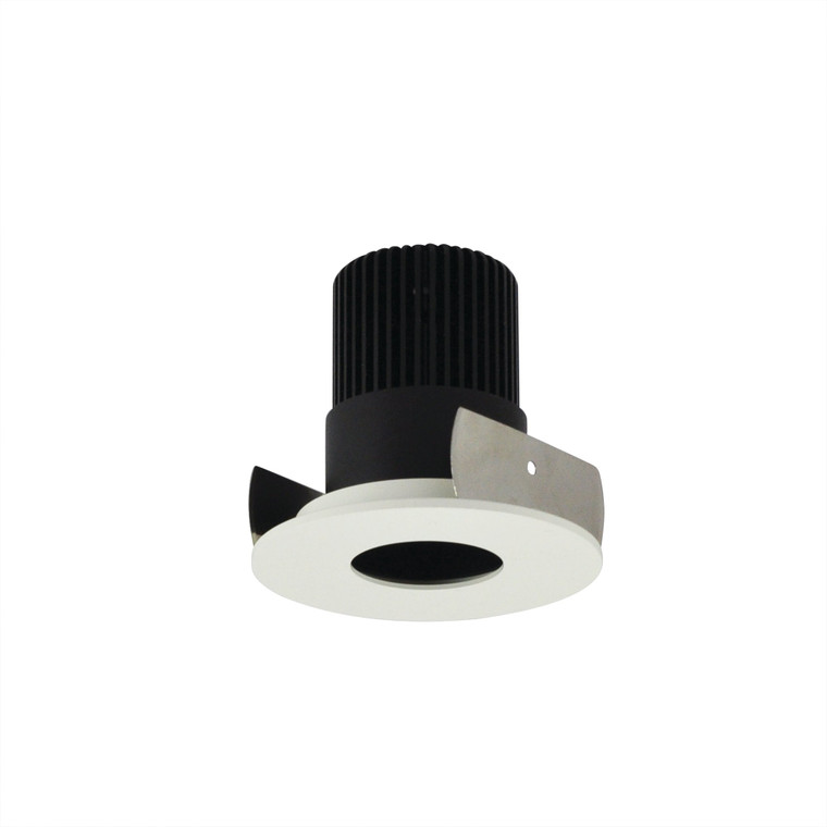 Nora NIOB-2RPH50XBMPW/10 2 inch Iolite LED Round Pinhole, 1000lm / 14W, 5000K, Black Pinhole / Matte Powder White Flange