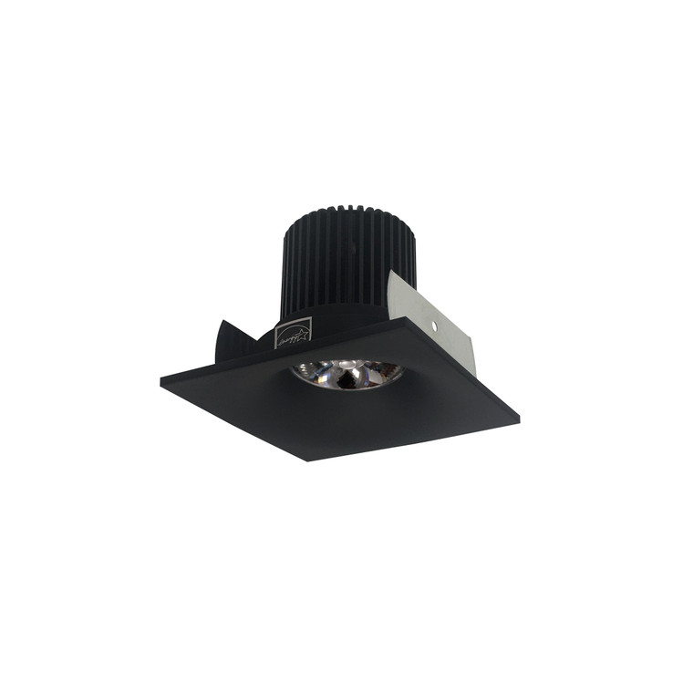 Nora NIOB-2SNB27QBB 2 inch Iolite LED Square Bullnose, 10-Degree Optic, 800lm / 12W, 2700K, Black Finish
