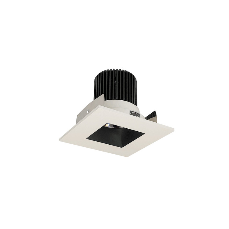 Nora NIOB-2SNDSQ27QBW 2 inch Iolite LED Square Reflector with Square Aperture, 10-Degree Optic, 800lm / 12W, 2700K, Black Reflector / White Flange