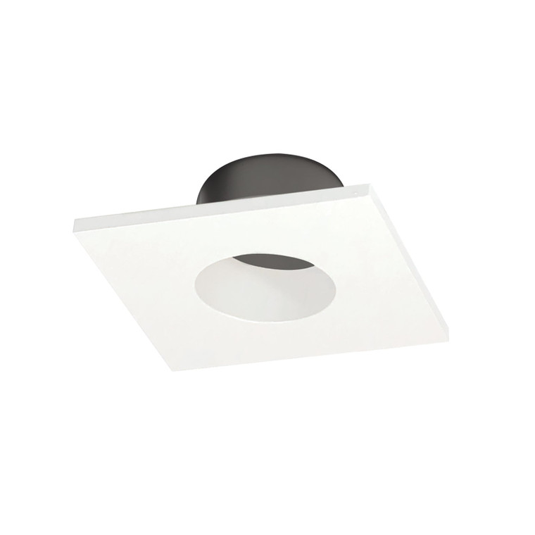 Nora NIOC-1SNGWW 1 inch Iolite Can-less Square Downlight Trim, White finish
