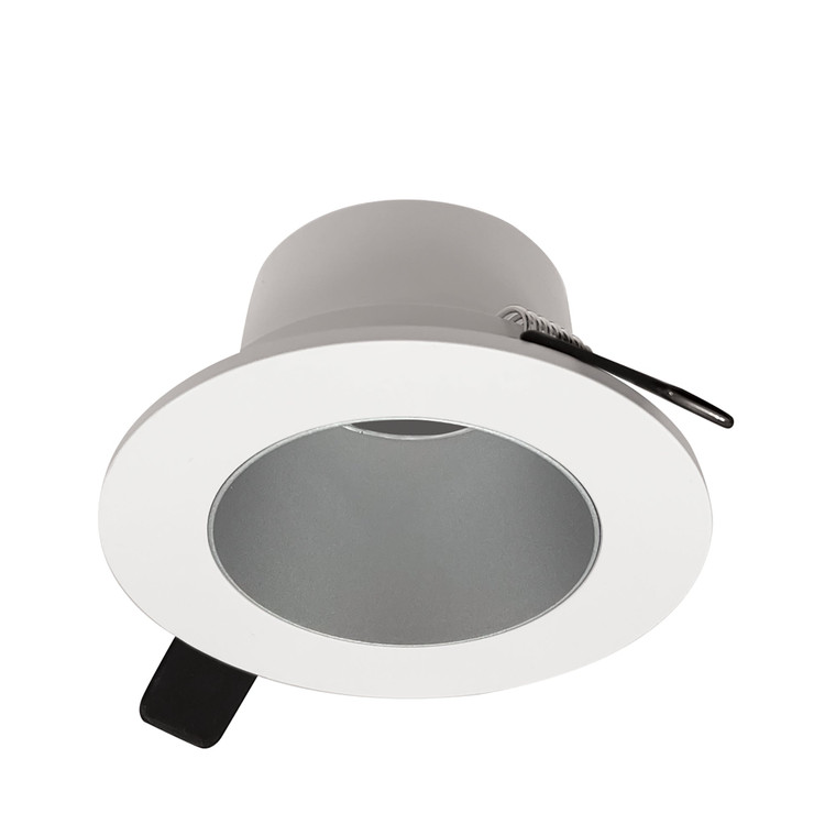 Nora NIOC-4RNDCHW 4 inch Iolite Can-less Round Downlight Trim, Haze Reflector / White Flange