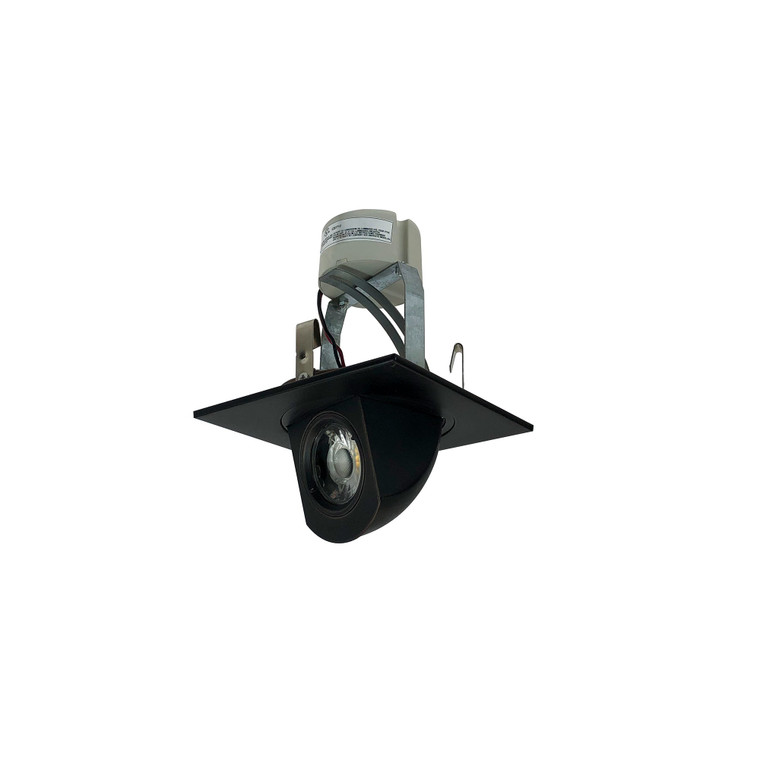 Nora NLCBC-487030XB/A 4 inch Cobalt Square Adjustable Elbow LED Retrofit, 800lm / 12W, 3000K, Black Finish