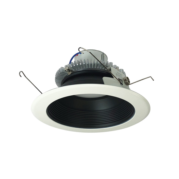 Nora NLCBC2-65227BW/10 6 inch Cobalt Click Round Retrofit Baffle, 1000lm / 12W, 2700K, Black Baffle / White Flange
